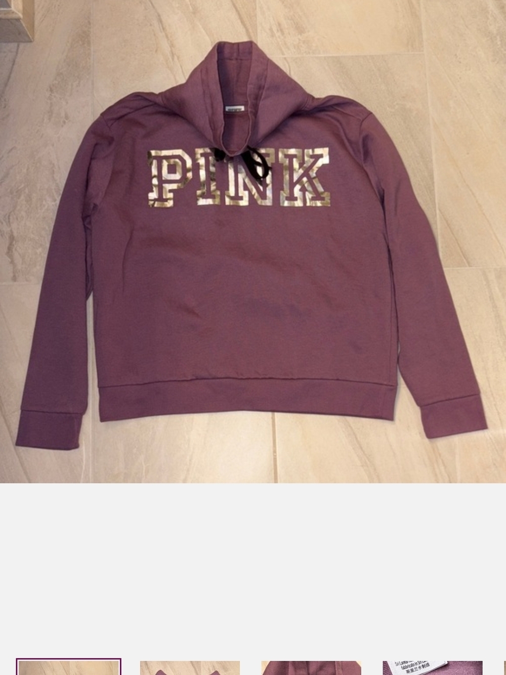 PINK Victoria's Secret Mauve Purple Logo Pullover Hoodie